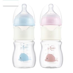 Baby PPSU Biberon di vetro Wide-bore Quick Flush Biberon Anti-colic Biberon per neonato Addestramento Accessori per l'alimentazione del bambino Acqua 210226