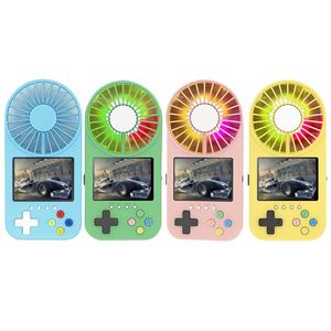 Portable Game Players Kids Adults Console Mini Personal Fan Retro Handhold Screen Luminous Electric Cooling Fans