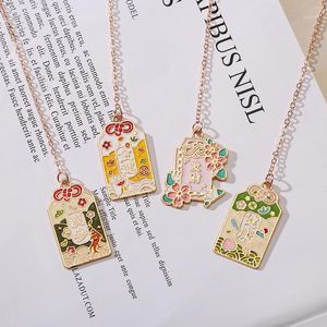 Bookmark 2pcs Chinese Style Wishing Blessing Bookmarks DIY Decor Pendant Book Clip Blessings Chain Metal Jewelry Pages Office Supply