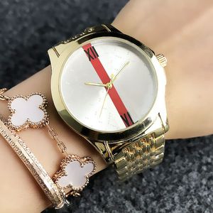 Relógio de pulso de quartzo de marca para mulheres senhoras menina metal aço relógios G37