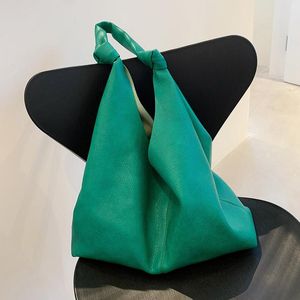 Evening Bags Ladies Big PU Leather Bucket Shoulder Bag Large Capacity Handbags And Purses Solid Color Handbag Green Yellow