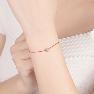 Pulseira de flor de ameixa casal pulseira mulher linha vermelha fio corda corda jóias pulseiras para mulheres