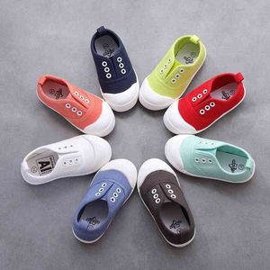 Fashion Casual Toddler Shoes Boy Girl Spring Candy Color Canvas Shoes Kids Sneakers Soft Sole Comfortable Children Baby Shoes 210713