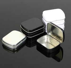 Partihandel Small Size Hinge Tenn Box Square Tin Silver Bins Presentförpackningar Sn4319