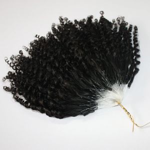 CE zertifizierte versaute Jerry Curly Micro Ring Hair Extensions 400s/Los Loop Hair natürliche Farbe