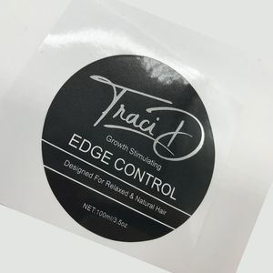 Custom 2inch Circle Printed Logo Vinyl Label Sticker Black Background White Text Outdoor PVC Packing Stickers on Package