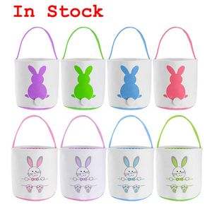 Wholesale Easter Basket Festive Cute Bunny Ear Bucket Creative Candy Gift Bag Easters Rabbit Egg Tote Bags With Rabbit Tail 27 Styles DAP436