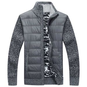 冬の男性のフリースのセーターコート厚いパッチワークウールカーディガン筋肉フィットニットジャケットのファッショナブルな男性の服211018