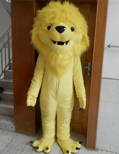 Halloween amarelo leão mascote traje top qualidade personalizar personagem de desenho animado roupa terno adulto tamanho Natal carnaval fantasia vestido