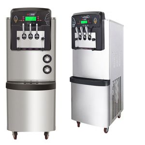 Enfriamiento Del Compresor al por mayor-Máquina de helado de doble compresor vertical para helado Three Heads Prio Sistema de refrigeración Suave Helado Creador