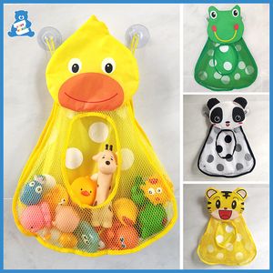Cute Duck Frog Mesh Net Storage Bag Forti ventose Bagno Organizzatore Acqua Bagnetto Giocattoli per bambini Commercio all'ingrosso
