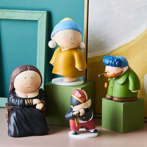 Artist Ornaments Resin Home Decoration Accessories Office Desk Cartoon Character Model Nordic Living Room 210804