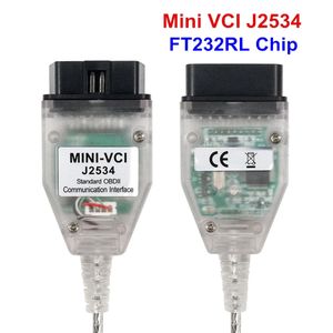 Senaste bildiagnostiska verktyg Mini VCI J2534 V15 För Toyota Tis TechStream FT232RL Chip OBD OBD2 Interface Cables and Connectors