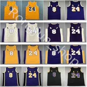 Homens de malha costurada vintage Bryant Jerseys branco preto roxo camuflado moda camisas bordados costurados de alta qualidade