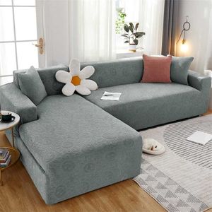 Jacquard Sofa Pokrowce na siedzenia do salonu Elastyczne kanapy Szezdały Lounge Narożniki Kręty Segmentowe Fotele Setcover Set L Meble kształt 211116