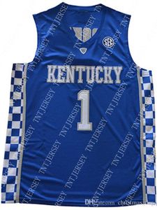Tani hurtowa koszulka Devin Booker Kentucky Wildcats Blue White szyte koszulka do koszykówki Dostosuj dowolny numer nazwy mężczyzn Kobiet młodzież