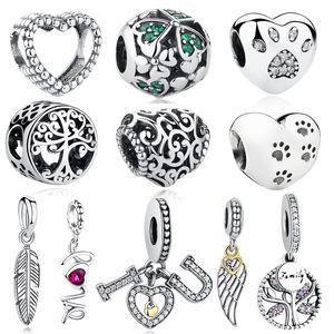 Eleshe Natal Presente 925 Sterling Prata Charms Charms Beads Fit Original Charme Pulseira Mulheres DIY Jóias Fazendo Q0531