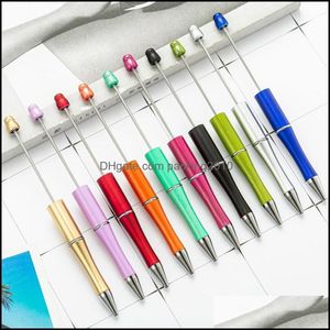 Business Industrial50 pcs / lot Creative Diy Beaded Ballpoint Pen Rolig Handgjord Ball Pennor Skolkontor Skriva Tillbehör Stationery Present Dr