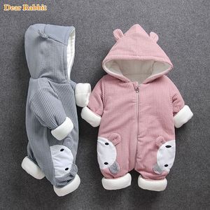 Ny Ryssland Baby Costume Rompers Kläder Kall Vinter Boy Girl Garment Tjockad Varm Bekväm Pure Bomull Coat Jacket Kids 210309