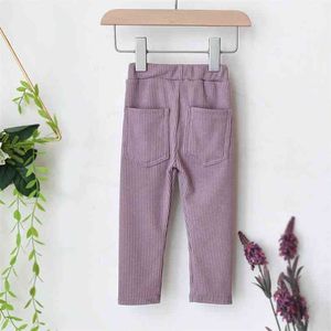 Jungen und Mädchen Big PP Hosen Trendy Threaded Cotton Thick Pocket Leggings Kleinkind Casual Baby Oberbekleidung 210625