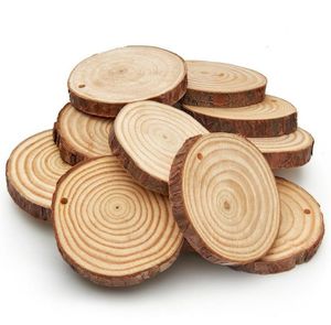 Party Supplies Pine wood slices 3 1/2" round wooden DIY crafts wedding Christmas ornaments coasters dried 2/5" thick blank unfinished SN2475