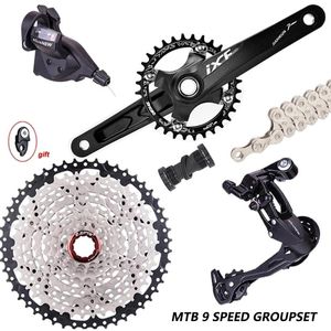 Bike Vesonizler ZTTO MTB 9 Hızlı Hg Kaset Kiti 11-36T/40T/42T/46T/50T 9S SHT X7 Krankset Parçaları için Değiştirici Arka Dikkatli Grup Seti 9V K7