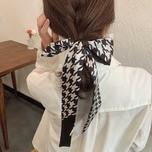 프랑스 천 조류 패턴 인쇄 실크 스카프 여성의 머리 리본 여성 스카프