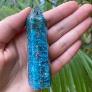 6-7cm raro natural azul apatite ponto de cristal wand torre presente reiki healing home decora
