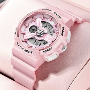 Top Marke Rosa frauen Uhren 50M Wasserdichte Sport Armbanduhr Damen Quarzuhr Schwimmen Mujer