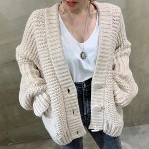 Women's Knits & Tees Cardigan Sweater Korean Chic Early Autumn Gentle Big Loose And Versatile Long Sleeve Medium Knitted Coat