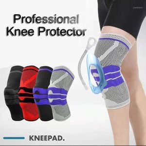2pcs Silicone Spring Knee Brace Strap Patella Medial Support Strong Meniscus Compression Protection Sport Pads Running Basket Elbow
