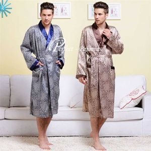 Bata Para Hombre Xl al por mayor-Conjunto de pijamas de satén de seda para hombre Pijama Pijamas PJS Sleepwear Robe Nightgown U S S M L XL XL XL