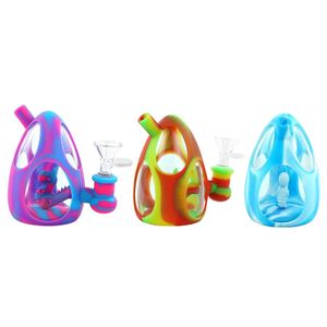 Shisha Hookah Dinosaur Egg Hookahs Glass Bong Dabシリコーンホース共同体重198G水の喫煙パイプ