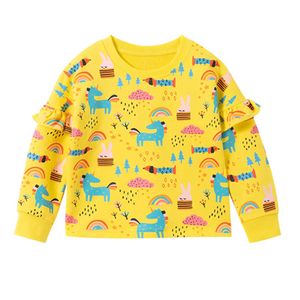 Metri di salto Felpe arcobaleno per ragazze per bambini Abbigliamento in cotone che vende Unicorn Toddler Sport Top Autunno Primavera 210529