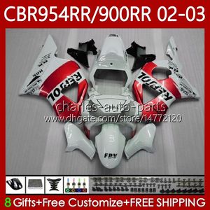 Body Kit For HONDA CBR954-RR CBR900RR 2002-2003 Bodywork 61No.113 CBR954RR Repsol red CBR954 CBR900 CBR 900 954 RR CC 900CC 2002 2003 CBR 954RR 900RR 02 03 Fairings