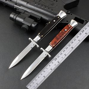 BM high quality Theone 9" Italian Stiletto Swinguard Snakewood mirror blade Tactical Auto survival knife