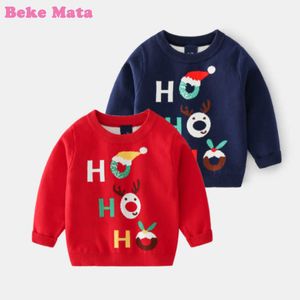 Swetry świąteczne dla dziewcząt 2021 Winter Double Layer Little Kids Boy Sweter Ubrania Ciepłe Bawełniane Dzieci Odzież 3-9 rok Y1024