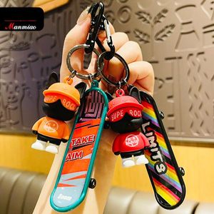 أزياء مفتاح مفتاح Buckle Bag Bag Car Handmade Man Woman Loves Pass Pvc Street Skate Bear Action Actions Pendant Accessories YSK0272-0275