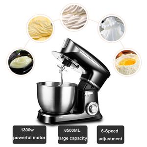 Kockmaskin 6-hastighet elektrisk bländare kök matställ mixer grädde ägg vispa tårta deg knådare mat processor
