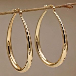 Hoop & Huggie 2021 Fashion Silver Plated Glossy Ear Creative Earrings Smooth Solid Gold Jewelry Gift