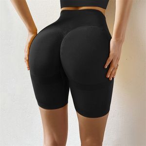 Сексуальный толчок с высокой талией жесткие шорты женские спортивные шорты бесшовные фитнес одежда для дам тренировки шорты 210306