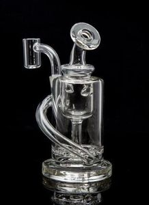 6.3inchs Hookahs Recycler Oil Rigs Small Bong Thick glass Water Bongs Smoking Pipe With 10mm Glass banger