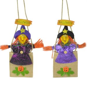 Wholesale Halloween Ornament Kitchen Witch Decor Tree Hanging Witches Witchy Welcome for Front Door Haunted House Props KD1