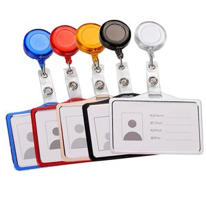 Card Holders Aluminum Alloy Work Name Business ID Badge Lanyard Holder Metal Case With Retractable Reel