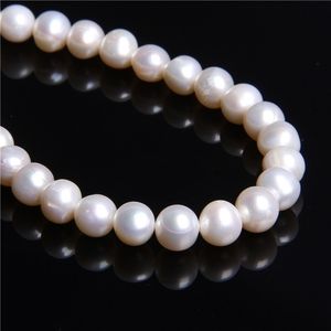 Fin mm naturlig aa runda vita lösa sötvattenspärlor råa äkta äkta pärlor för smycken som gör armband