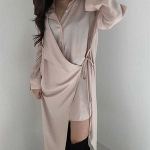 Abito camicia coreana moda grande vendita per donna primavera estate festa asimmetrica 210615