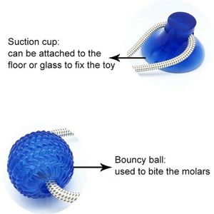 Pet Dog Self-playing Rubber Ball Toy w Suction Cup Interactive Molar Chew Toys for Dog Play Puppy TRB Toy Drop Y20032468