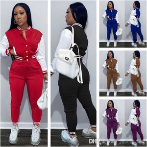 Designer Women Tracksuits Varsity Baseball Jackets Pants Set Two Piece Sweatpants Outfits 2022 Fall Winter Patchwork Sweat Suits