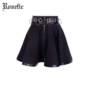 Donne rosetiche Gonna Gothic Summer Sexy Women Hoop Hors Hollow Out Gonne Sexy Donne Black Iron Anello Fermata Femminile Mini Gonna Club Wear Goth 210310