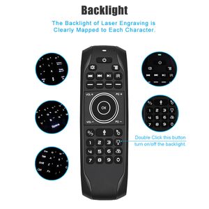 Mini Keyboard G7 Backlit Search Smart Air Mouse Mouse Gyroscope IR Learning 2.4g اللاسلكي عن بُعد لـ Android TV Box